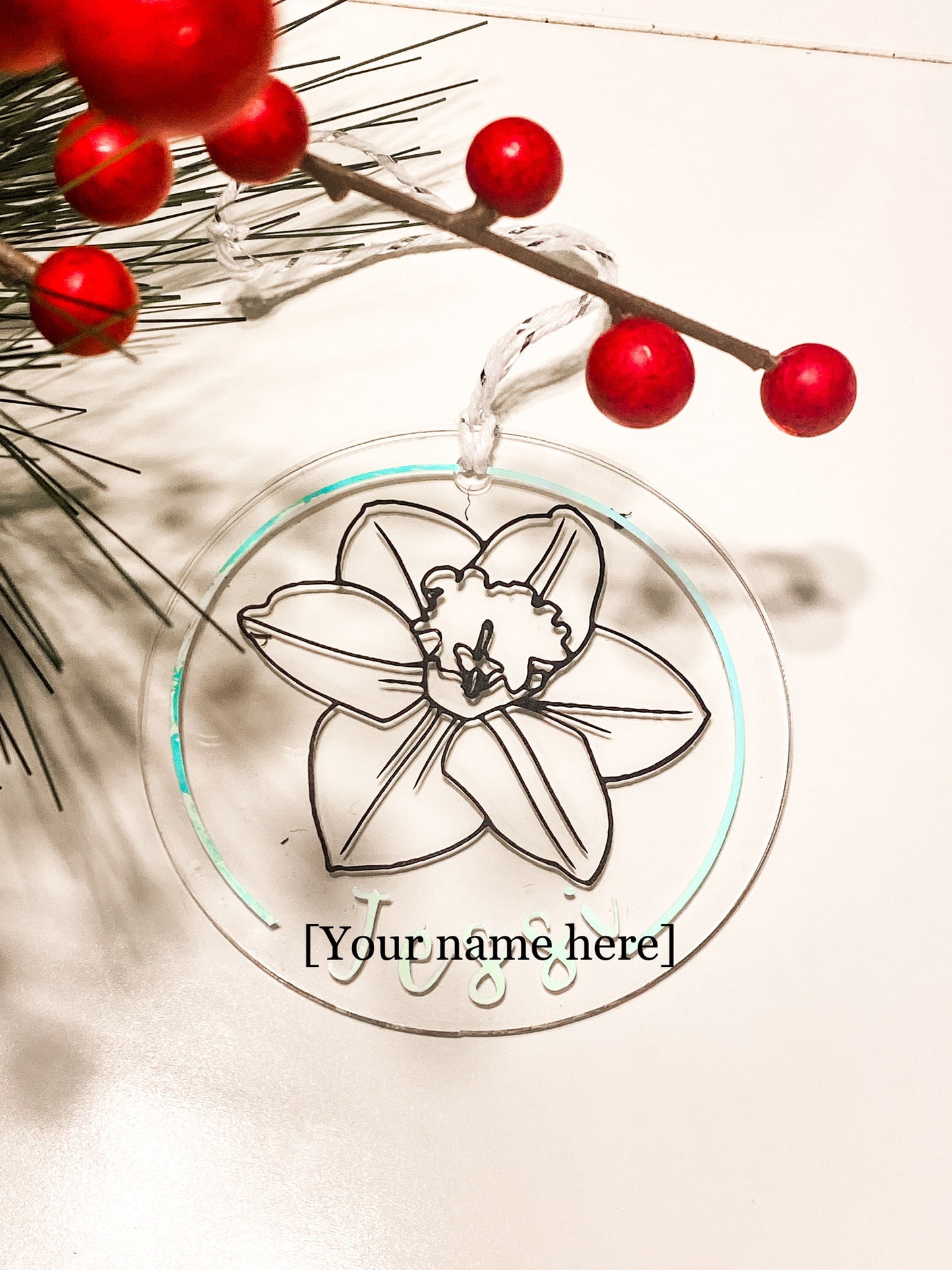 Custom Birth Flower Ornament